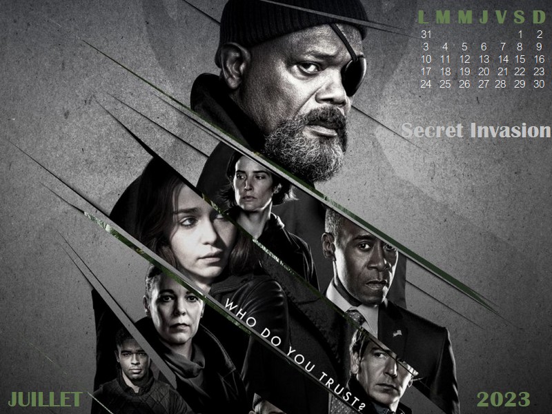 Calendrier marvel du mois de juillet 2023