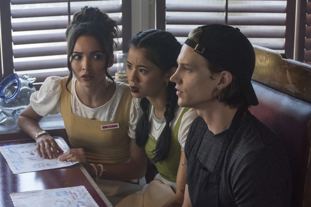 Bess (Maddison Jaizani), George (Leah Lewis) & Ace (Alex Saxon)