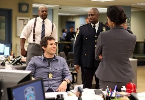 Terry Jeffords (Terry Crews), Jake Peralta (Andy Samberg) & Ray Holt (Andre Braugher)