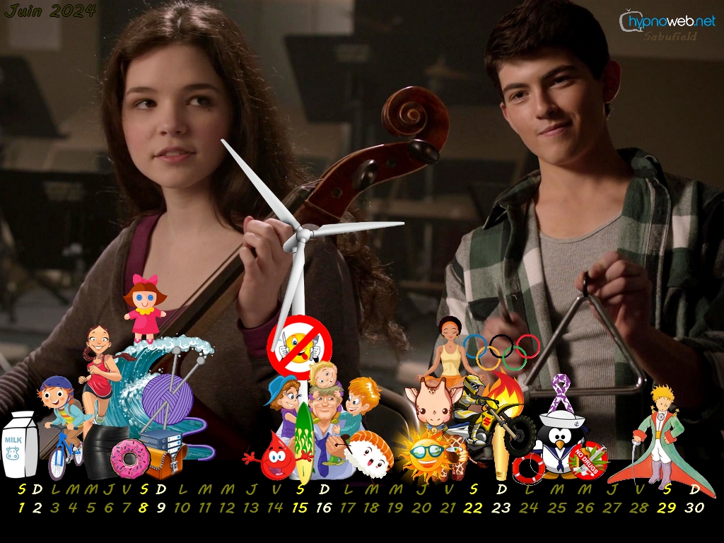 Wallpaper-calendrier TEEN WOLF 2024-06 Derek/Paige musique