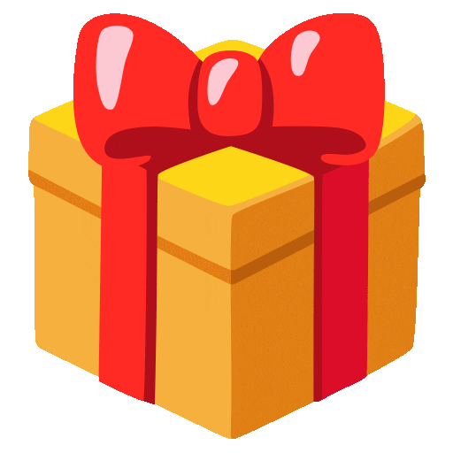 Emoji Cadeau GOOGLE Animated Noto, cat�gorie Activit�s �v�nements et c�l�brations, sous licence CC BY 4.0