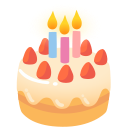 Emoji G�teau Anniversaire GOOGLE Noto Color, cat�gories Nourriture & Boissons + Aliments Sucr�s, sous licence Apache 2.0