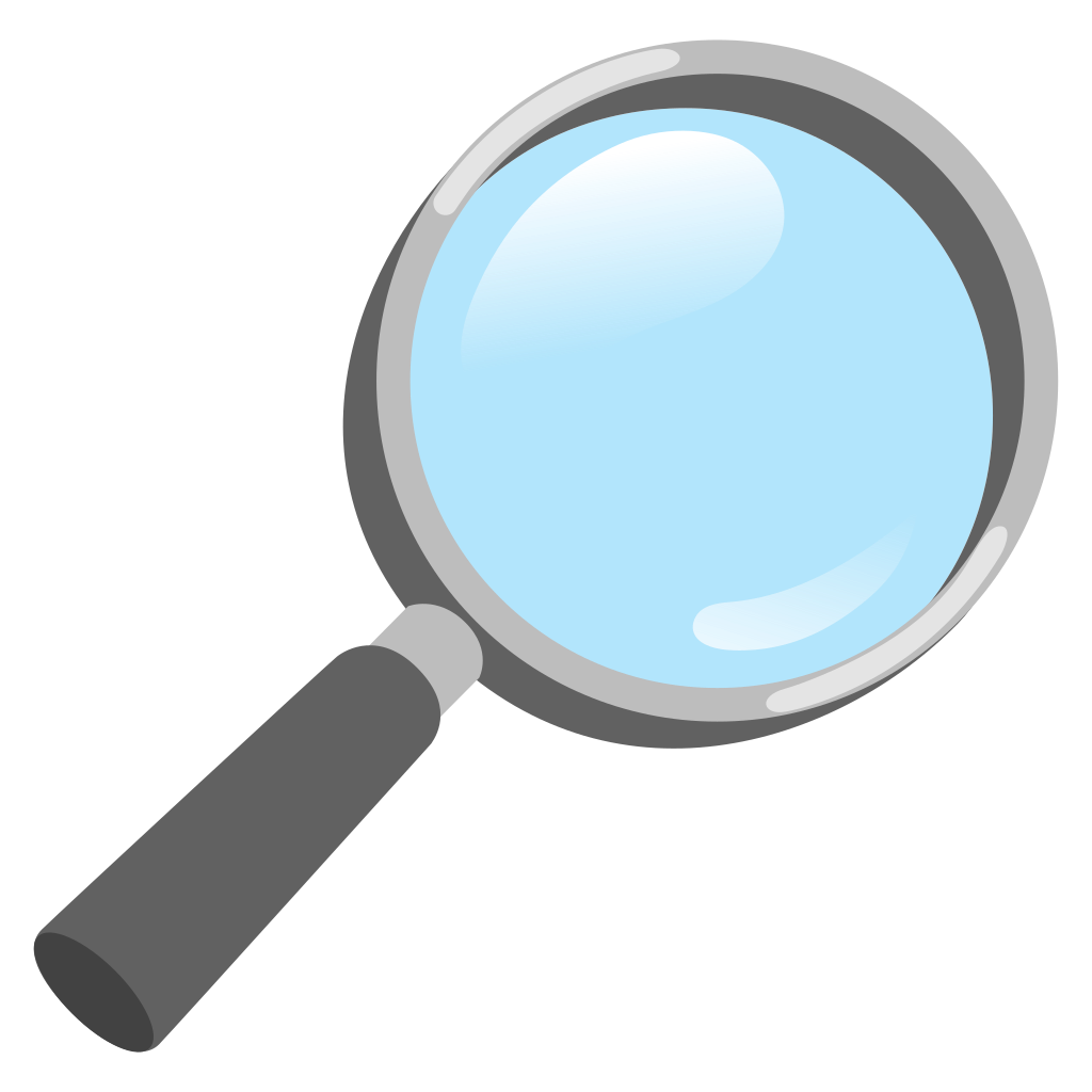 Emoji Loupe droite GOOGLE Noto Color, cat�gorie Objets, sous licence Apache 2.0