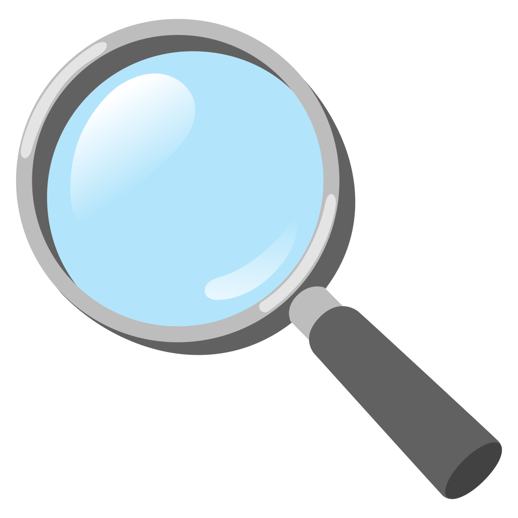 Emoji Loupe gauche GOOGLE Noto Color, cat�gorie Objets, sous licence Apache 2.0