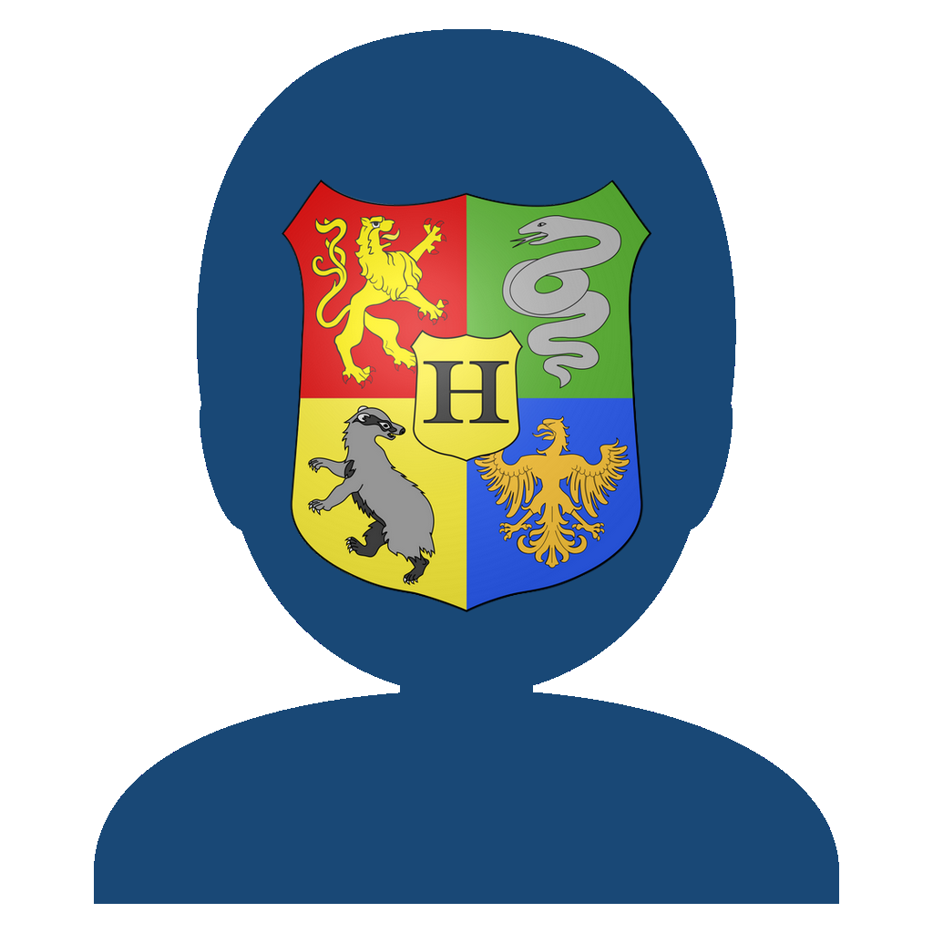 Emoji Profil GOOGLE Noto Color, cat�gories Personnes & Corps + Symboles de Personnes & Communaut�, sous licence Apache 2.0 + Emoji blason Poudlard-Hogwarts de wikimedia.org, sous licence CC BY-SA