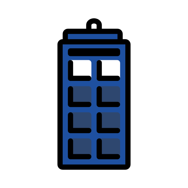 Emoji Tardis OpenMoji, cat�gorie Extra-objet, de Alexander M�ller, sous licence CC BY-SA4.0 