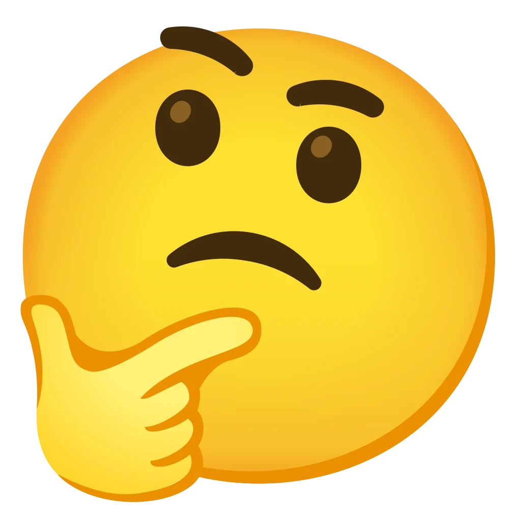 Emoji Visage en Pleine R�flexion GOOGLE Noto Color, cat�gories Visages & �motions + Visages avec Main, sous licence Apache 2.0