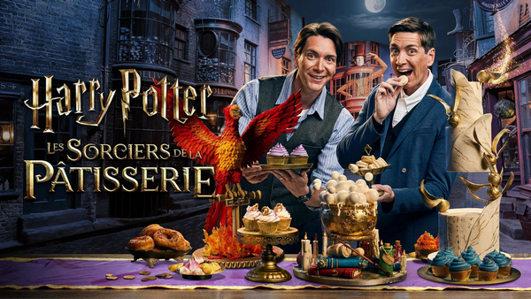 banni&egrave;re de pr&eacute;sentation de l'&eacute;mission Harry Potter les sorciers de la p&acirc;tisserie