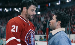 Scott Hunter et Kip Grady au milieu de la patinoire dans Heated Rivalry