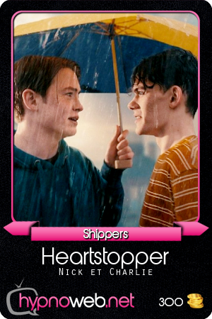 HypnoCard Shipper représentant Nick et Charlie de la série Heartstopper