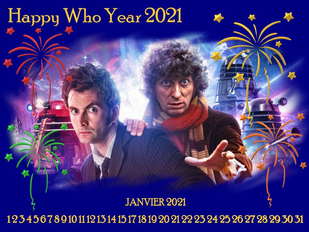 Calendrier Janvier 2021 (Bonne Année du 10ème et du 4ème Docteur)