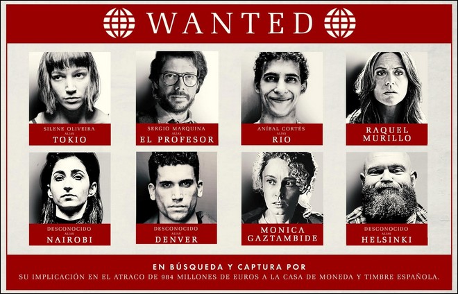 Avis de recherche pour les braqueurs de La Casa de Papel