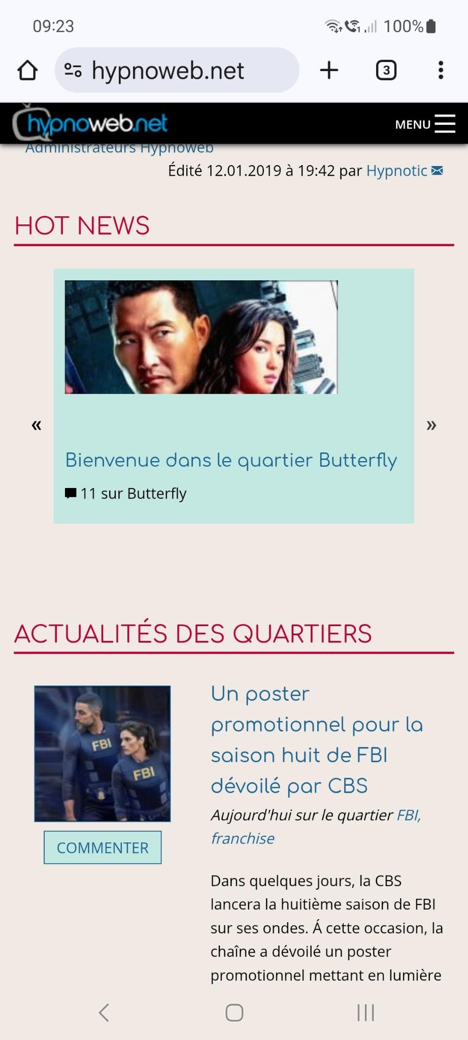 Bloc Hot News � l'Accueil du site Hypnoweb