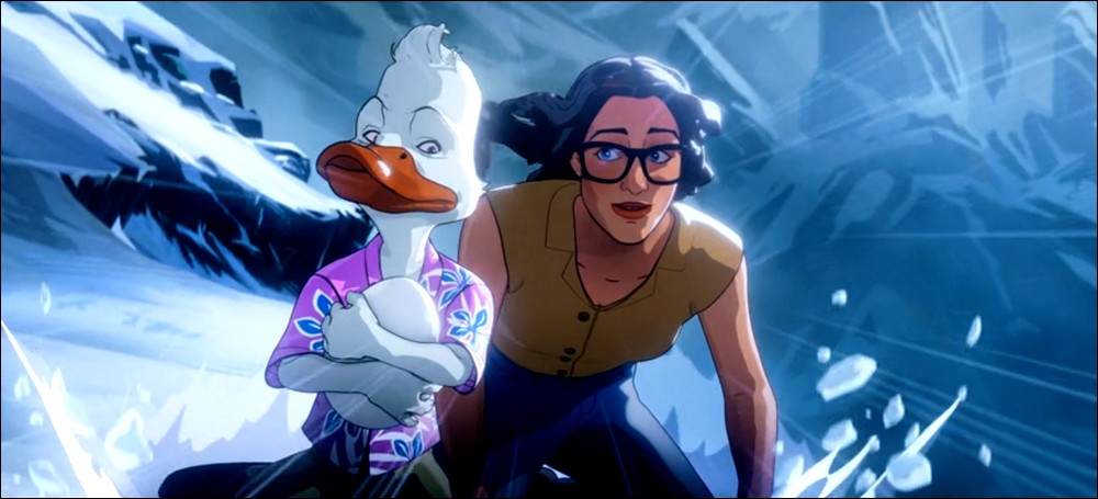 Howard The Duck et Darcy Lewis dans la série animée MARVEL What If...?
