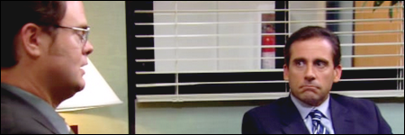 Michael et Dwight discutent, the office