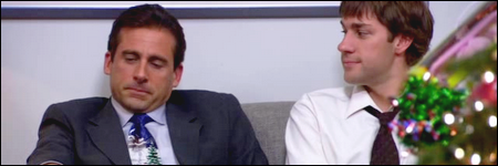 Jim r&eacute;conforte Michael, the office