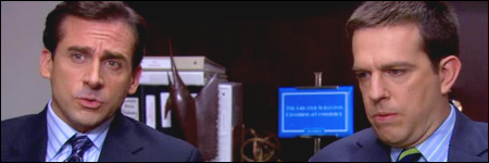 Michael fait &eacute;quipe avec Andy pour conclure une vente, the office