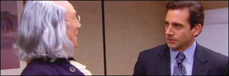 Ben Franklin discute avec Michael, the office