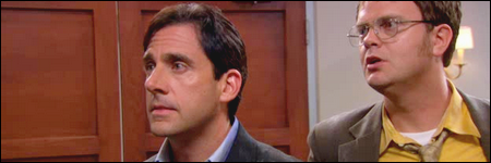 Michael et Dwight essaient de convaincre un ancien client, the office