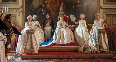 La reine Charlotte et ses dames d'honneur